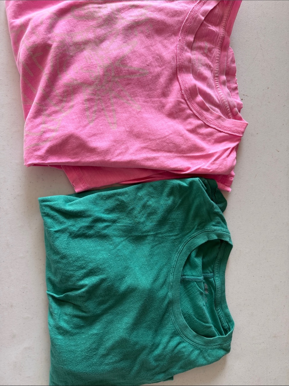 aerie Pink and Green Cotton Tee Duo